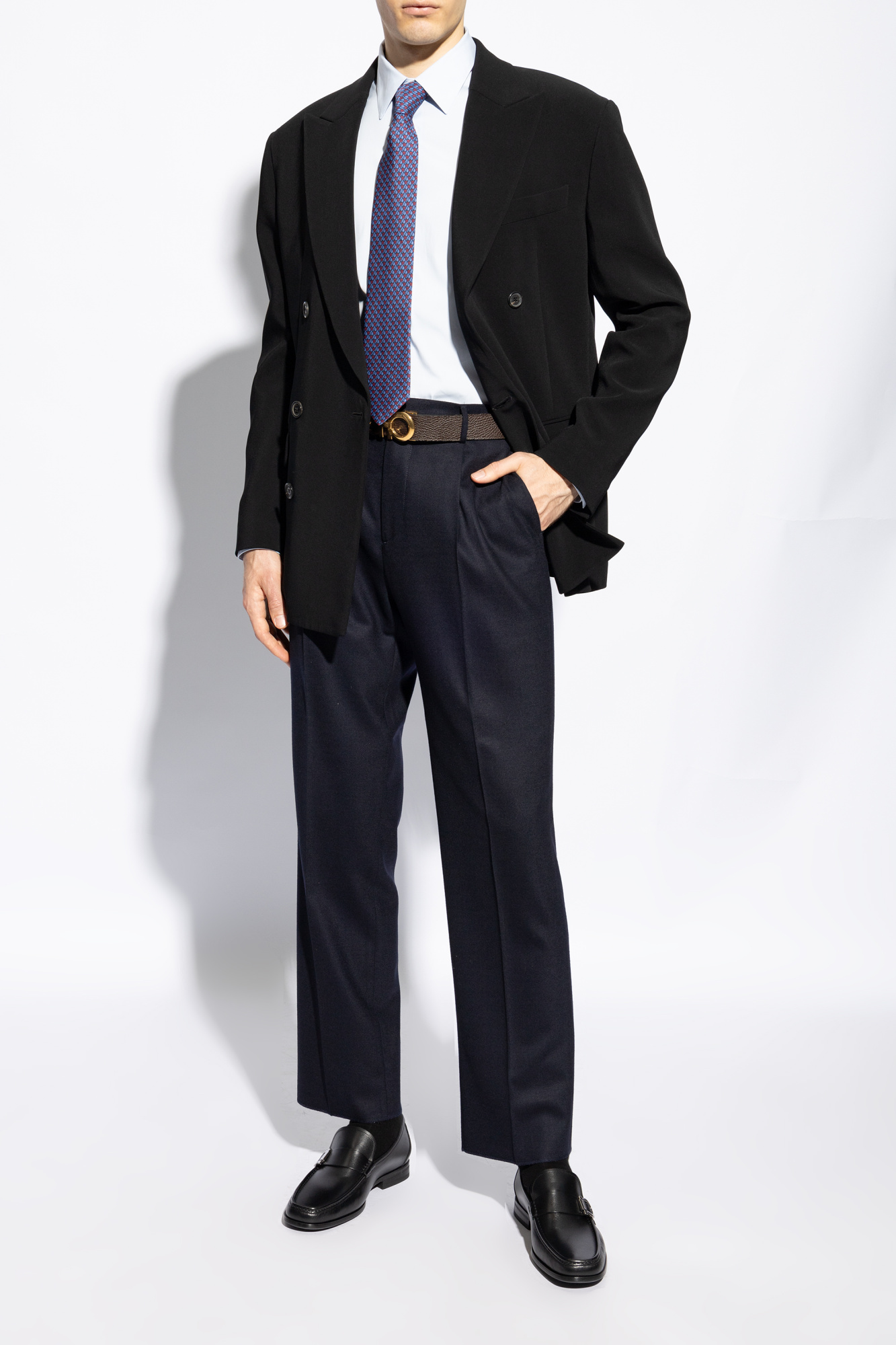 パンツ FERRAGAMO SS24 Tuxedo pants (770080 NERO) Ferragamo Tuxedo Pants - Black - Women | 770080NERO | thebs.com